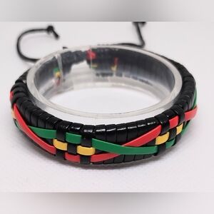 Men's‎ Bracelet Leather Braided Black New f69